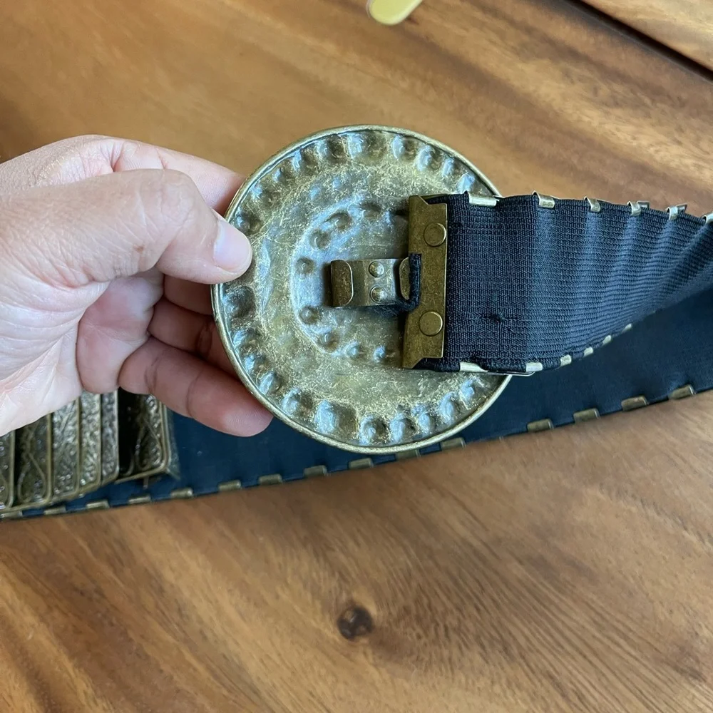 Vintage Oversized Buckle Boho Western Elastic Waist Belt
